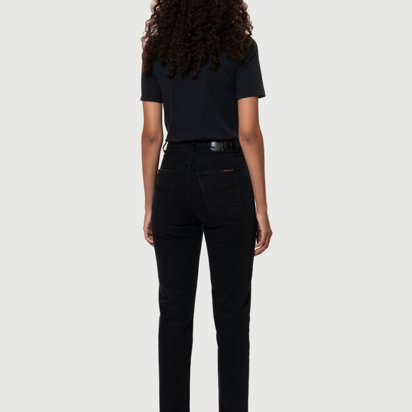 Women's Nudie Jeans Breezy Brit Aged Black Denim Jeans sz 27 Worn Once - Picture 12 of 15